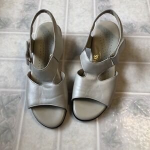 SAS Strappy Tripad Ankle Strap Comfort Dress Wedge Sandals USA Womens 5.5 M Bone